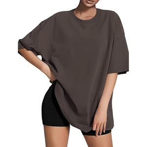 T-shirt en jersey surdimensionné impression grande taille t-shirts en vrac unis pour femmes en gros - Product Image 5