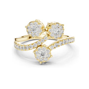 Bague à trois pierres en diamant de laboratoire de 0,728 carats pour femme, clarté VVS-VS EF, or 18 carats, 14 carats, 10 carats et argent 925, rose, jaune - Product Image 2
