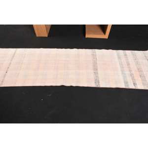 Alfombra de lana de retazos Rosa moderna, alfombra turca de tejido plano de 2,4x7,8 pies con respaldo de látex para decoraciones de sala de estar - Product Image 3