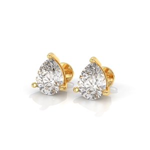 <b>Fine</b> Pear Shaped 14K Gold <b>Stud</b> <b>Earrings</b> Romantic Party Girls Jewelry with IGI Certificate High Quality Lab Grown Diamond - Product Image 4