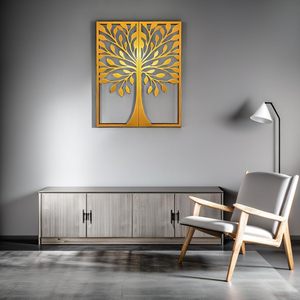 Décoration murale en or et métal Sculpture d'art en fer faite à la main pour le salon, la chambre et le bureau Pièce de décoration pour la maison - Product Image 3