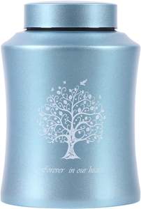 Urnas de árbol de la vida para cenizas humanas-Urnas de cremación para adultos para funeral, entierro o hogar-Urnas cruzadas (160 pulgadas cúbicas azul (árbol) - Product Image 2