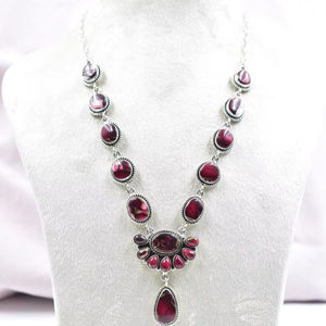 สร้อยคอทำด้วยมือสีเงินสเตอร์ลิงสีฟ้าครามดอกรักเร่พร้อมโซ่ขนาด18นิ้วของขวัญสำหรับผู้หญิง - Product Image 1