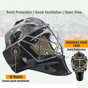 Casque de gardien de but de hockey sur glace en fibre de carbone personnalisé, grille œil de chat, équipement de protection, casques de gardien de but - Product Image 5