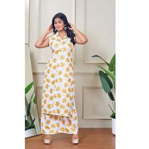 Kurti sans manches de luxe avec imprimé Inbox, vêtement ethnique fait à la main pour femmes, pour les mariages, les fêtes et les occasions festives - Product Image 1