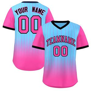 Uniforme de baseball à col en V unisexe par sublimation personnalisée OEM T-shirt de softball à demi-manches respirant uniforme de baseball de grande taille - Product Image 6