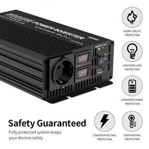 HOULI Inversor de Corriente de Frecuencia Mini de 3kw 3000w DC/AC, Transformador 12v 24V 220v, Onda Sinusoidal Pura 60hz 50hz para Energía Solar, Mejor Precio - Product Image 4