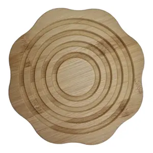 Desain baru populer kayu paku keling mudah dibersihkan desain bunga berkelanjutan kayu mangga paku keling alami buatan tangan kayu tatakan