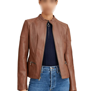 Casual Wear Product Best Quality Latest Style In Brown Color Fashion Wear Women's Genuine Leather Jacket BY AMAZING INDUSTRIES - Product Image 5