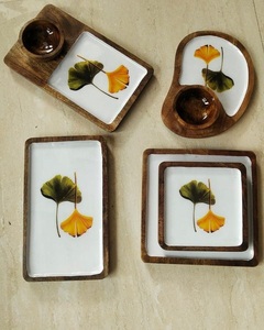 Elégant Magnolia Floral Plateau de service en bois Apéritif Snack Plateau Décor de cuisine Cadeau de pendaison de crémaillère Artful Nature Plat de service - Product Image 6