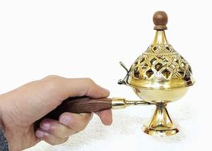 ที่จุดธูปทองเหลืองโบราณโบราณทนทานออกแบบทันสมัยมีกลิ่นหอมโลหะสีทอง - Product Image 5