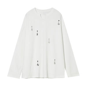 Usine personnalisé hommes gaufré à manches longues T-Shirt aiguille goutte déchiré côtes ras du cou sweat coton hommes High Street Hoodies - Product Image 3