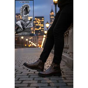 Stivali da Neve in Vera Pelle da Uomo con Fodera in Pelliccia e Cerniera - Product Image 5