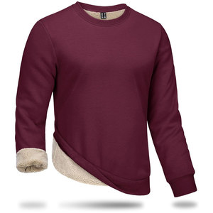 2025 Latest Design Sweat Shirt Men's Crewneck Sweatshirt 100% Cotton Long Sleeve Full Sherpa Lining Embroidered Winter Low MOQ - Product Image 6