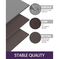 Alfombra de Cocina Personalizada de Varias Capas Antifatiga, Fabricada con PVC, Cuero Sintético, Esponja SBR, Estilo Boho, Absorbente de Impactos
