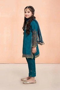 Traje Tradicional Pakistaní para Niñas con Gharara y Kameez Adornados para Fiestas y Celebraciones del Eid - Product Image 2