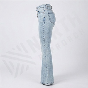 Nouveautés populaires : Pantalons en jean pour femmes européennes et américaines, coupe slim, taille haute, évasés, respirants, mode streetwear - Product Image 3