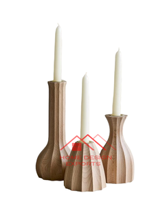 Bougeoir en bois de manguier foncé pour la maison, pièce centrale de table d'hôtel Bougeoir en bois à bas prix - Product Image 5