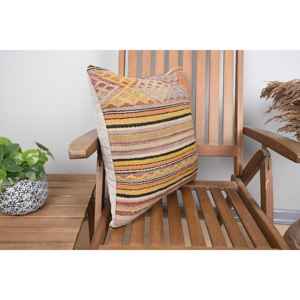 Beige Kilim Wool <b>Pillow</b> 18x18 Inch Luxury Accent <b>Pillow</b> Vintage Fluffy Print Pattern Woven <b>Feather</b> for Bedding for Christmas - Product Image 2