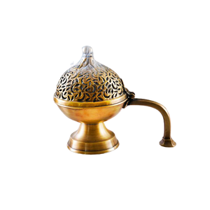 Classic Design <b>Oud</b> Burner Brass Gold Polished Incense Bakhoor Burner Customized Size Round Shape Dukhoon Burner - Product Image 1