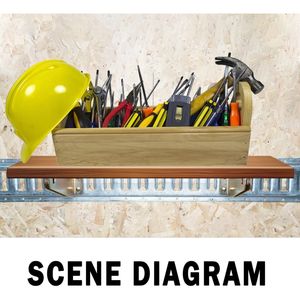 Supports d'étagères fixes E-Track, supports E-Track en métal robuste pour étagères dans les remorques fermées, les camions et les entrepôts - Product Image 6