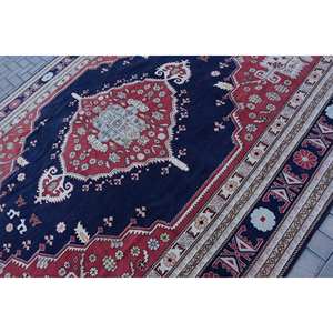 Alfombra ecológica de lana turca Vintage Rojo Negro 8x11ft estilo clásico Patchwork látex 9x12 rectángulo pasillo 10mm alfombra grande - Product Image 5