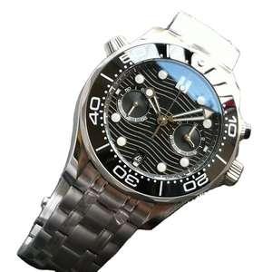 Luxury 44mm <b>Mechanical</b> Diver <b>Watch</b> 9900 Factory Movement Waterproof Black Ceramic Bezel Chrono 100m Power Reserve Black <b>Watch</b> - Product Image 1