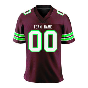 Camiseta de fútbol americano impresa por sublimación completa, equipo de malla de manga corta con diseño personalizado, logotipo de tu equipo, nombre de jugador OEM - Product Image 5