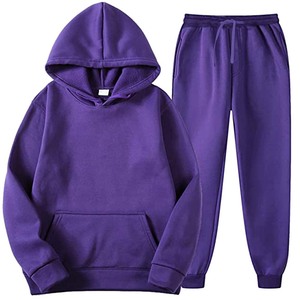 Conjunto Deportivo de Dos Piezas para Hombre, Color Azul Rey, Felpa, Informal, Primavera, Sudadera con Capucha y Pantalones, Chándal Térmico - Product Image 4