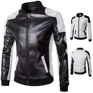 100% Material de cuero de manga larga ropa de calle profesional gran oferta Hombres Nuevo diseño chaqueta de cuero chaqueta con capucha de piel para hombres - Product Image 2