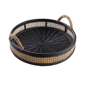2025 Eco-Chic Woven <b>Rattan</b> & Natural Rope Round Tray Handmade Home Decor for Coffee <b>Table</b> & <b>Dining</b> Organization Sea Grass - Product Image 3
