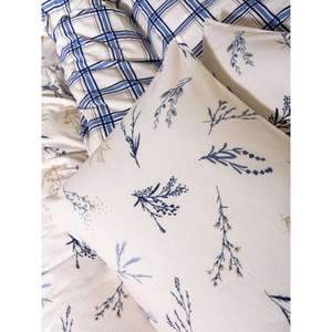 Ensemble de housse de couette en flanelle de coton double bleu Lavanid - Product Image 2