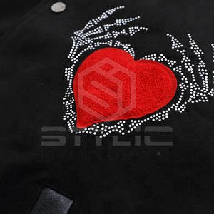 Vêtements décontractés Vestes Varisty en strass à manches en cuir confortables Vestes d'hiver Varisty en strass nouveau meilleur design - Product Image 4