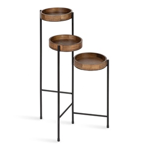 <b>Plant</b> <b>Pot</b> Low MOQ Wood and Metal Planter Stand Black Color Stand Wholesaler Manufacturer Factory Direct Sale - Product Image 2