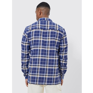 เสื้อเชิ้ตลำลองสีฟ้าสไตล์ย้อนยุคของผู้ชายลายตาหมากรุกผ้าตาหมากรุกสีฟ้า - Product Image 3