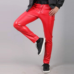 Pantalon en cuir personnalisé de haute qualité à la mode Pantalon empilé en cuir pour hommes Pantalon noir en cuir taille haute véritable pour hommes entretenu par les OEM - Product Image 2