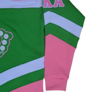 เสื้อฮู้ดลายฮอกกี้ขนแกะหนา | เสื้อฮู้ดสีเขียวและสีชมพูพร้อมโลโก้ปักลาย | เสื้อผ้าพี่น้องและฤดูหนาวสโมสร - Product Image 5