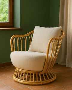 Chaise en rotin écologique-Style minimaliste durable pour hôtels, chambres et espaces de vie extérieurs Chaise en rotin élégante - Product Image 3