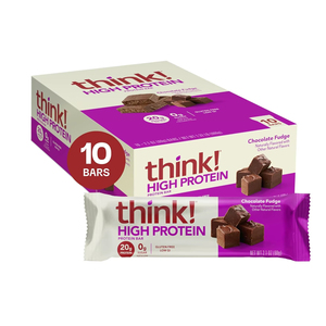 think! <b>Protein</b> Bars, High <b>Protein</b> Snacks, Gluten Free, Kosher Friendly, Chocolate Fudge 2.1 Oz per Bar, 10 Count - Product Image 1