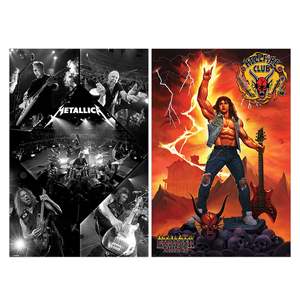 Modern Art Deco Style Metallica & Eddie Munson Set of 2 <b>Posters</b> Wood and Acrylic <b>Framed</b> Paper Wall Decor for Home - Product Image 3