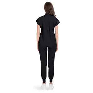 ชุดยูนิฟอร์มทางการแพทย์แบบยูนิเซ็กซ์ คอวี ติดซิป เสื้อสครับ กางเกงขายาวทรงจ็อกเกอร์ ผ้าแคนวาส สำหรับพยาบาลและช่างทำเล็บ - Product Image 4