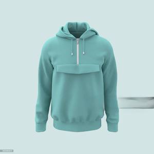 Sudadera con Capucha Extra Grande de Cuello Redondo para Hombre, Mezcla de Poliéster/Algodón, Lisa, Teñida, para Invierno - Product Image 1