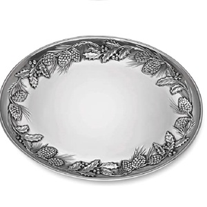 Plateau à feuilles en métal sur mesure, fait à la main, Table à manger Antique, plateau de service du désert, plateau de service du café et du thé - Product Image 2