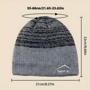 Men's Trendy Autumn Winter <b>Wool</b> <b>Beanie</b> Cap Colorful Striped Plaid Design Fashionable Outdoor Warm Knitted <b>Beanies</b> Breathable - Product Image 5