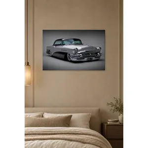Impression sur toile de voiture américaine classique Fida Gray - Product Image 4
