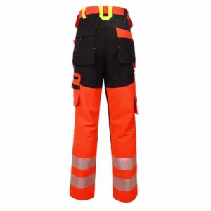 Pantalon de travail de sécurité réfléchissant en toile Pantalon cargo de construction avec caractéristiques extensibles - Product Image 5