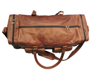 Bolso de fin de semana de cuero de cabra genuino, bolso de fin de semana resistente de calidad superior, bolso de viaje de lona Unisex personalizado - Product Image 2