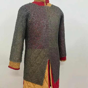 Cotte de mailles de chevalier médiéval à rivets plats, anneaux en acier doux de 9 mm avec rondelle plate, armure de reconstitution historique pour événements de cosplay - Product Image 2