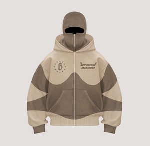 Ensemble de survêtement à capuche imprimé unisexe de haute qualité, masque de balaclava, sweat-shirts, style streetwear pour hommes, ensemble d'hiver personnalisable, marque - Product Image 2