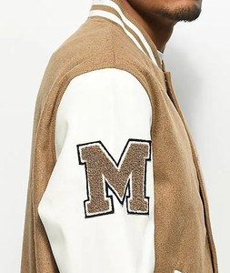 Patchwork bordado logo personalizado deportes Varsity chaqueta bombardero correr Lettermen béisbol chaquetas de talla grande - Product Image 3